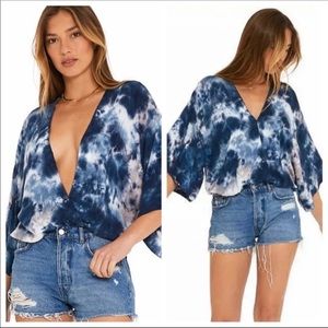 Young Fabulous And Broke YFB- tia Tie Dye Wrap Top